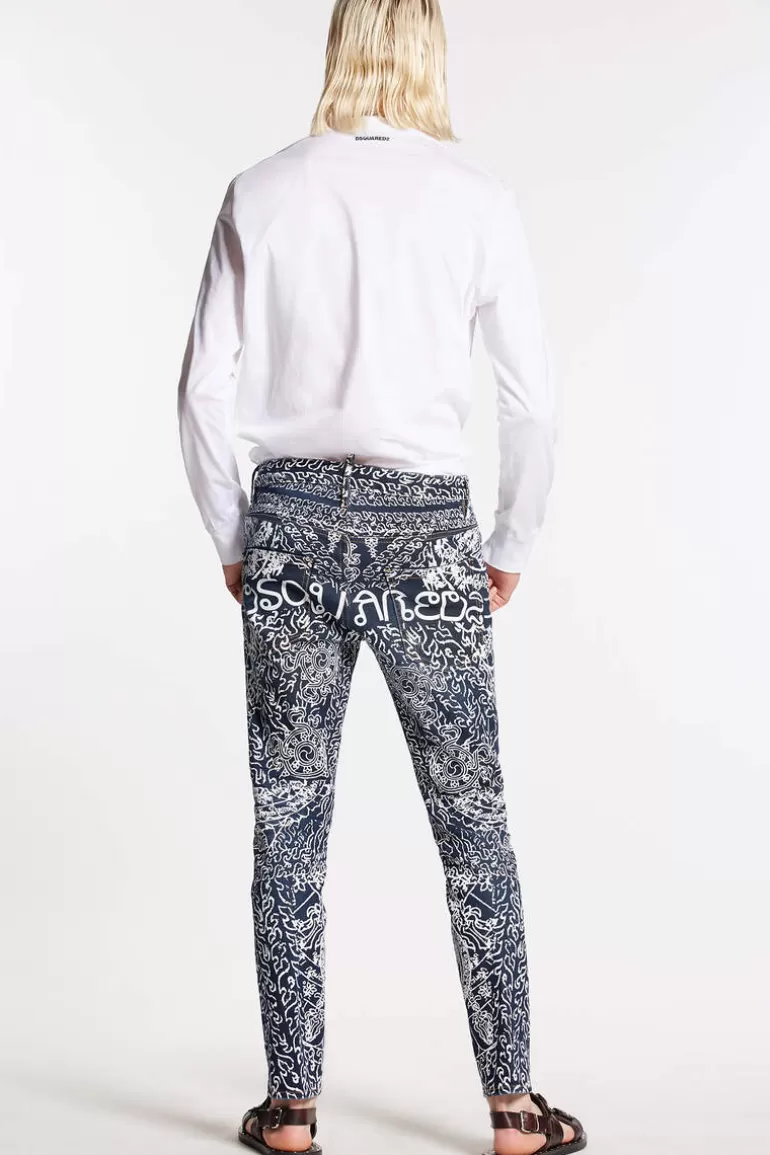 Homme Dsquared2 Jeans*Thai Print Wash Skater Jeans